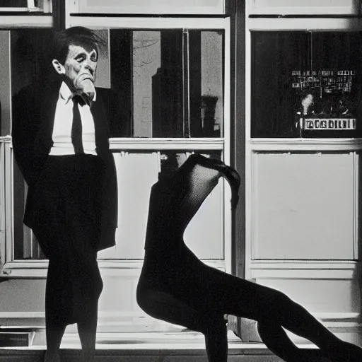 Image similar to a photograph by helmut newton and edward hopper