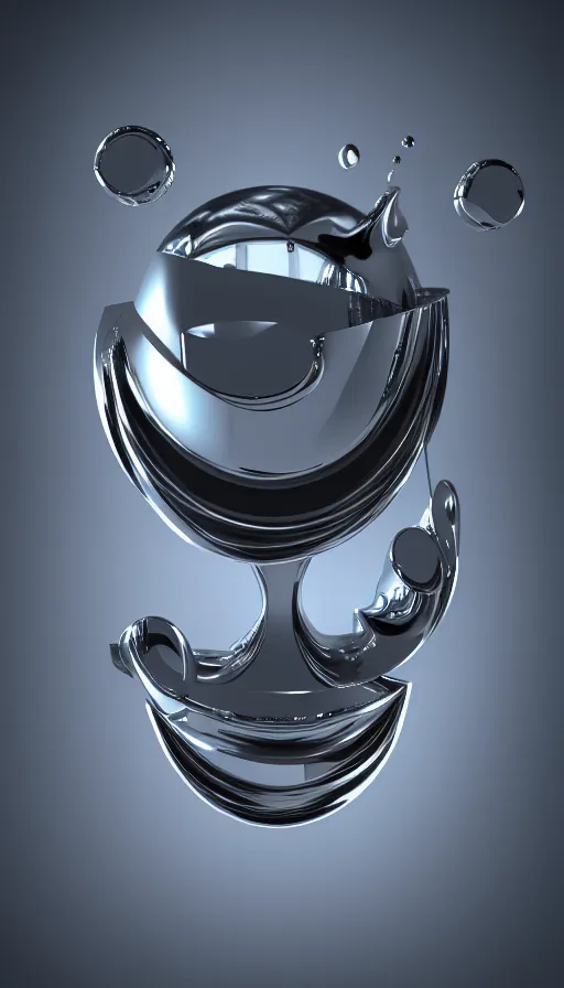 Image similar to hyperfuturism abstract 3 d object, liquid metal, anthropomorphic, chrome, octane render, high detail, centred