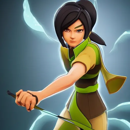 Image similar to toph beifong in fortnite, character render, full body shot, highly detailed, in game render