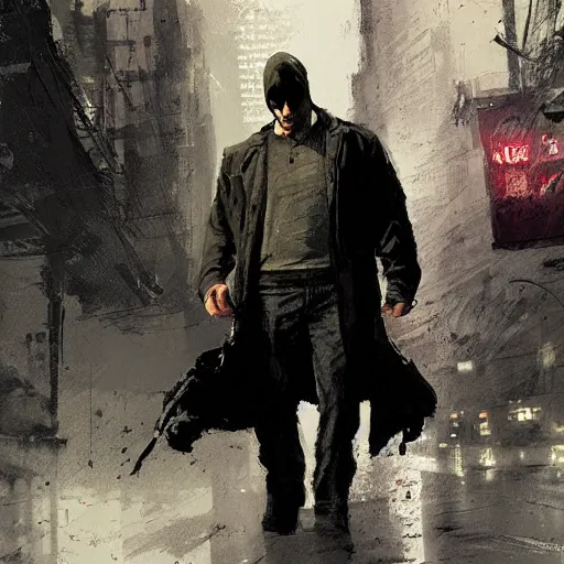 Image similar to bane in gta iv concept art by craig mullins