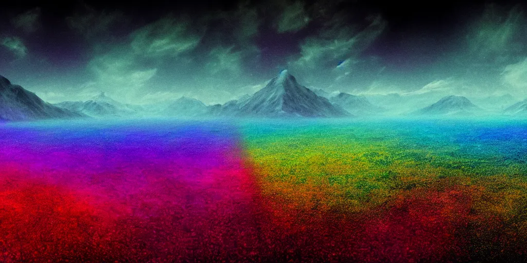 Image similar to barren colorful mystical crystal wasteland