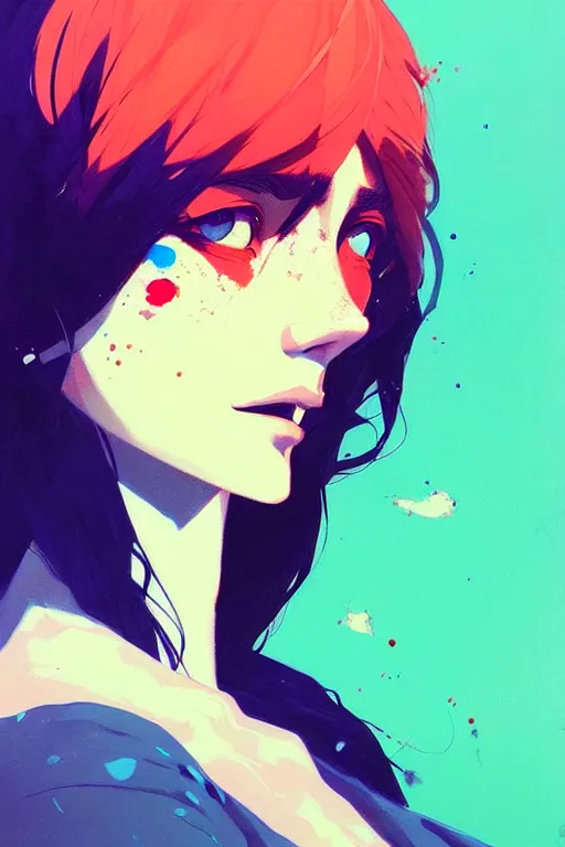 Prompt: a ultradetailed painting of a woman whos head is a tv by conrad roset, greg rutkowski and makoto shinkai trending on artstation