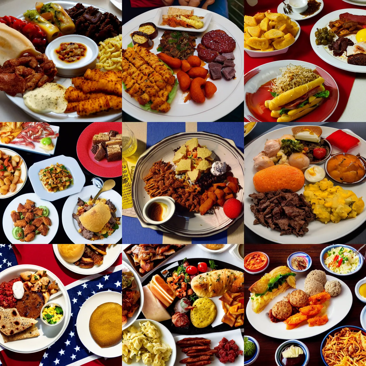 Prompt: a plate of food from america, american cuisine