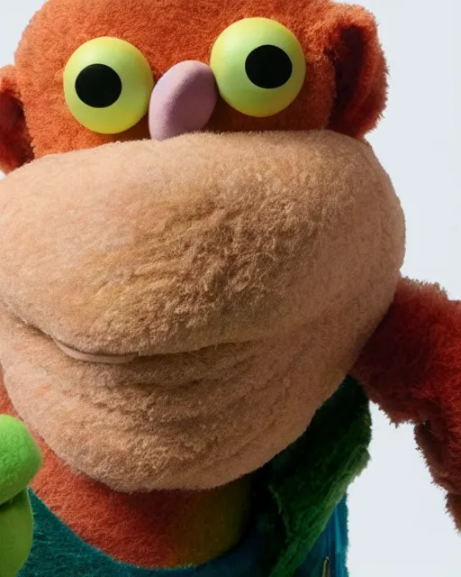 Image similar to hank schrader as a muppet. highly detailed felt. hyper real photo. 4 k.