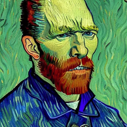 Image similar to vincent van gogh style painting of hank from breaking bad