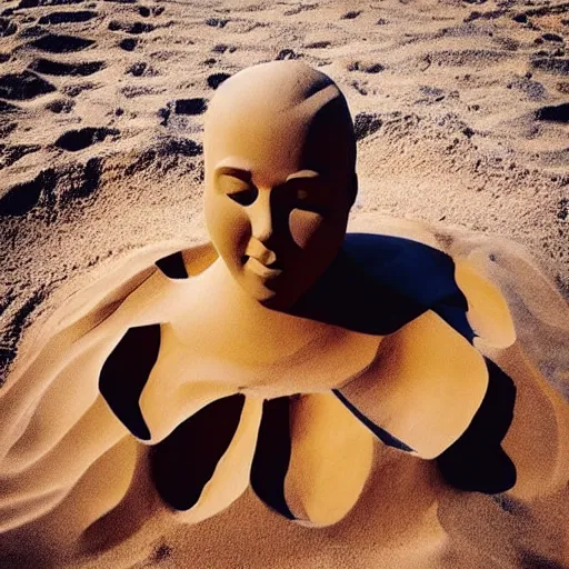 Prompt: “a human sandcastle.”