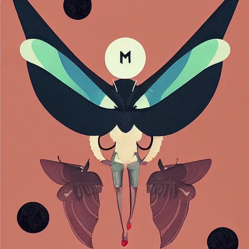 Prompt: Mothman picture by Sachin Teng, asymmetrical, dark vibes, Realistic Painting , Organic painting, Matte Painting, geometric shapes, hard edges, graffiti, street art:2 by Sachin Teng:4