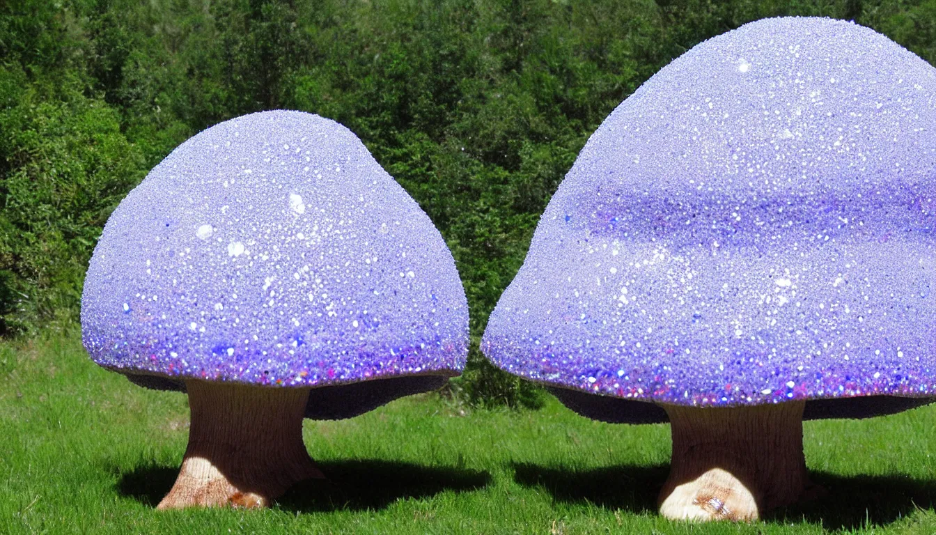 Prompt: giant mushroom made out of crystals