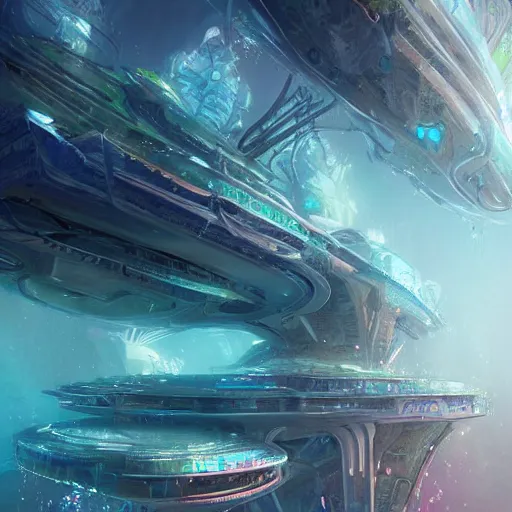 Image similar to beautiful underwater futuristic city, trending on artstation