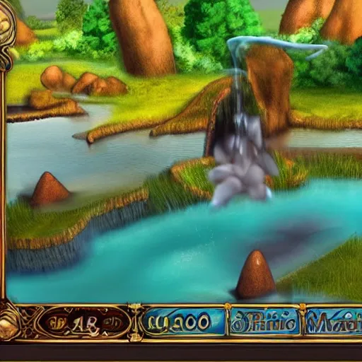 Image similar to the ultradetailed wideshot of magical water spell effects