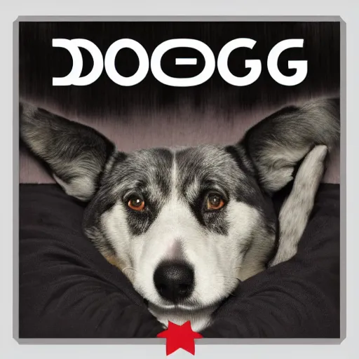 Image similar to album cover of a electronic group, dog, album cover art, album cover