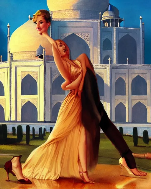 Image similar to tuesday weld visits the taj mahal by charlie bowater, by francine van hove, by alex horley, by tom chambers, by gil elvgren