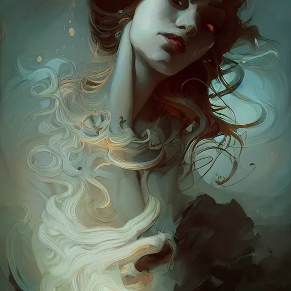 Image similar to a highly detailed portrait in the style of charles dana gibson and in the style of peter mohrbacher. glowing strands of magical power.