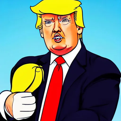 Prompt: A portrait of Donald Trump as a Disney princess, in the style of a Disney cartoon