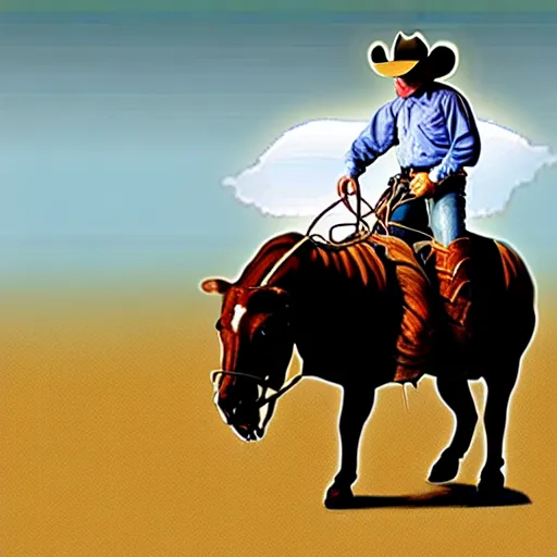 Image similar to a cowboy riding a tardigrade