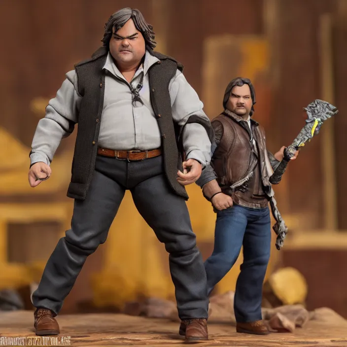 Image similar to detailed figure of jack black, first 4 figures, detailed product photo