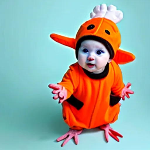 Image similar to cute baby chicken dressed as an inmate