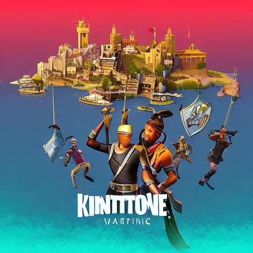 Image similar to “City of King’s landing, Fortnite theme, digital art, award winning”