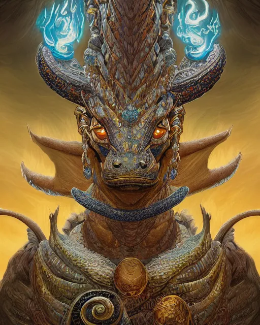 Prompt: digital painting of amaru, incan dragon god of wisdom, by filipe pagliuso and justin gerard, symmetric, fantasy, highly detailed, intricate, sharp focus, tarot card