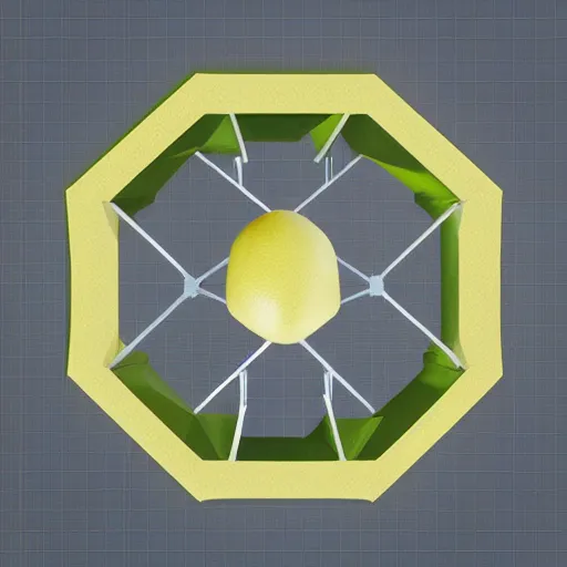 Prompt: a render of a low polygon lemon,