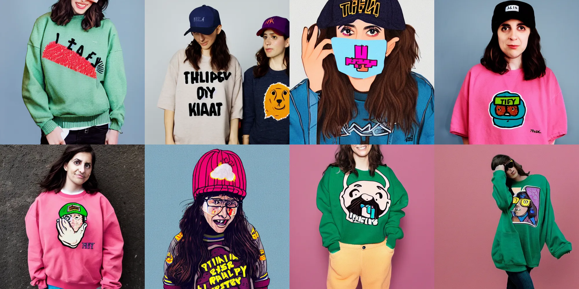 Prompt: hila klein, teddy fresh, stealing, theft, comical, etsy, stealing designs