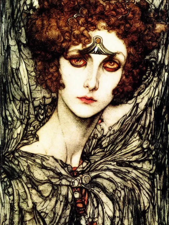 Prompt: one-eyed semiork concept art. Extremely high detail, details, realistic, masterpiece, colorful, oil art by Arthur Rackham, Muzinabu, Johann Tischbein, Eugene de Blaas, Frederic Leighton, Harry Clarke