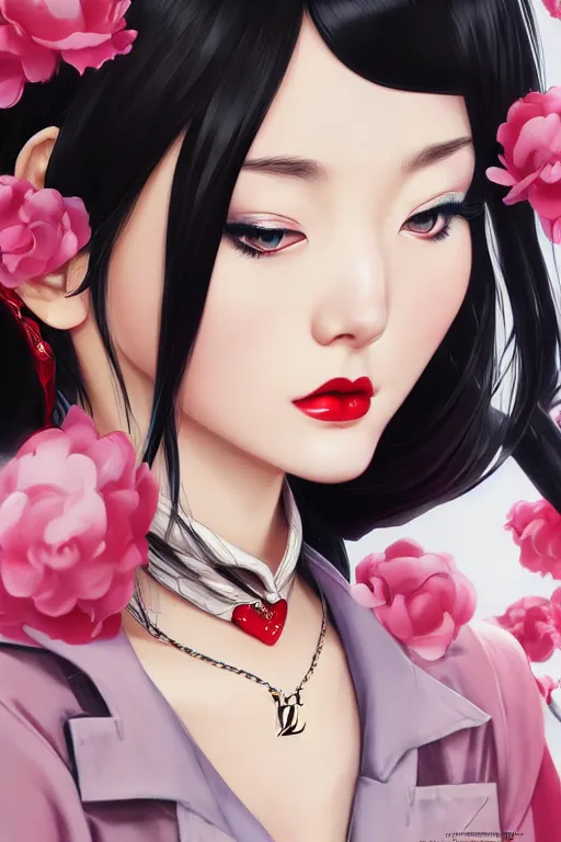 Image similar to a pin up and beautiful fashion dreamlke japan girl with lv jewelry, character art, art by artgerm and wlop and and ilya kuvshinov, hyperdetailed, 8 k realistic, symmetrical, frostbite 3 engine, cryengine, dof, trending on artstation, digital art, chanel, dior, fantasy background