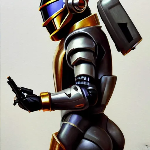 Image similar to greg manchess portrait painting of fully armored daft punk as overwatch character, medium shot, asymmetrical, profile picture, organic painting, sunny day, matte painting, bold shapes, hard edges, street art, trending on artstation, by huang guangjian and gil elvgren and sachin teng