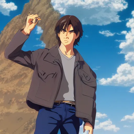 Prompt: anime fine details portrait of Tom cruise at beach anime masterpiece by Studio Ghibli. 4k render.