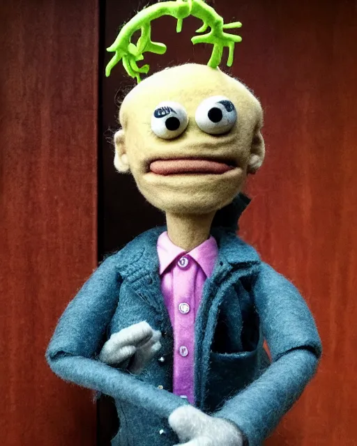 Image similar to stranger things vecna as a muppet. highly detailed felt. hyper real photo. 4 k.