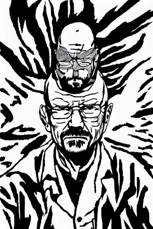 Prompt: Walter White as a manga character, by Kentaro Miura