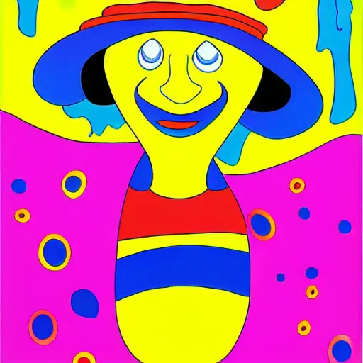 Image similar to Cartoon bee in the style of Yellow Submarine by peter max