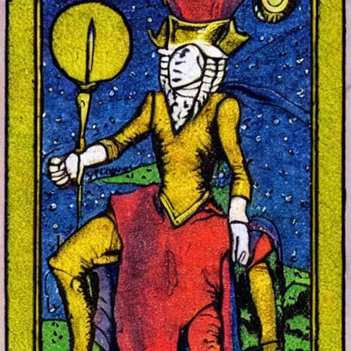 Prompt: tarot card of the magician, rider waite