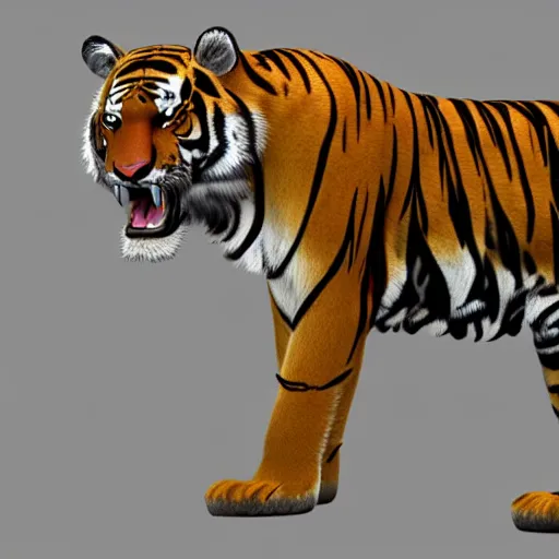 Prompt: 3D model of a tiger, primates NFT style