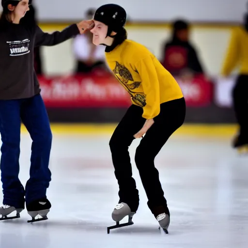 Prompt: skating on cheese