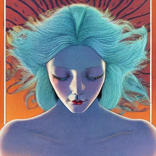 blue haired woman, fair skinned, mœbius, jean henri | Stable Diffusion ...