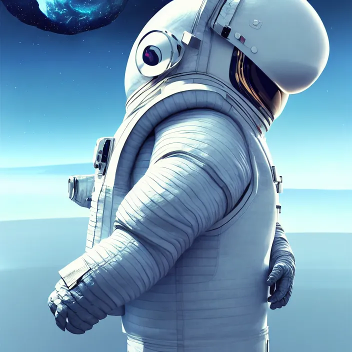 Image similar to astronaut suit in the shape of a whale, epic professional digital art, best on artstation, cgsociety, wlop, behance, pixiv, cosmic, epic, stunning, gorgeous, much detail, much wow, masterpiece by dorian cleavanger and stanley lau