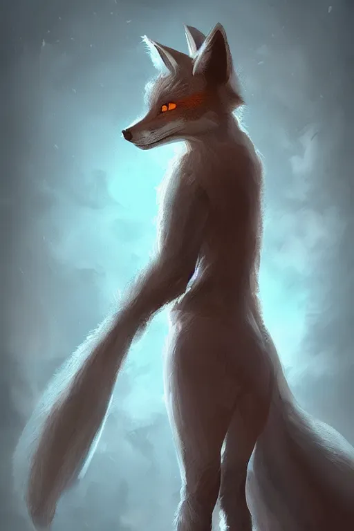 Image similar to an anthropomorphic medieval fox with a fluffy tail, backlighting, trending on artstation, digital art, furry art, trending on furaffinity, fantasy art, by kawacy