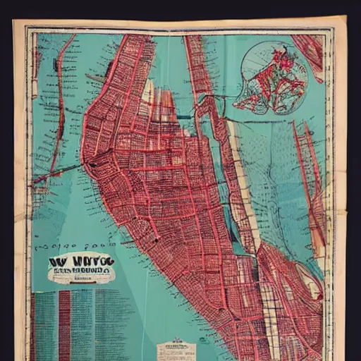 Prompt: Original 1945 map of New York highlights practice of red-lining