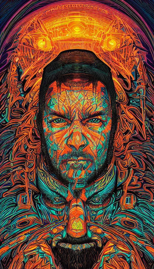 Prompt: portrait of a digital shaman, by dan mumford