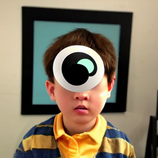 Prompt: young boy with big googly eyes