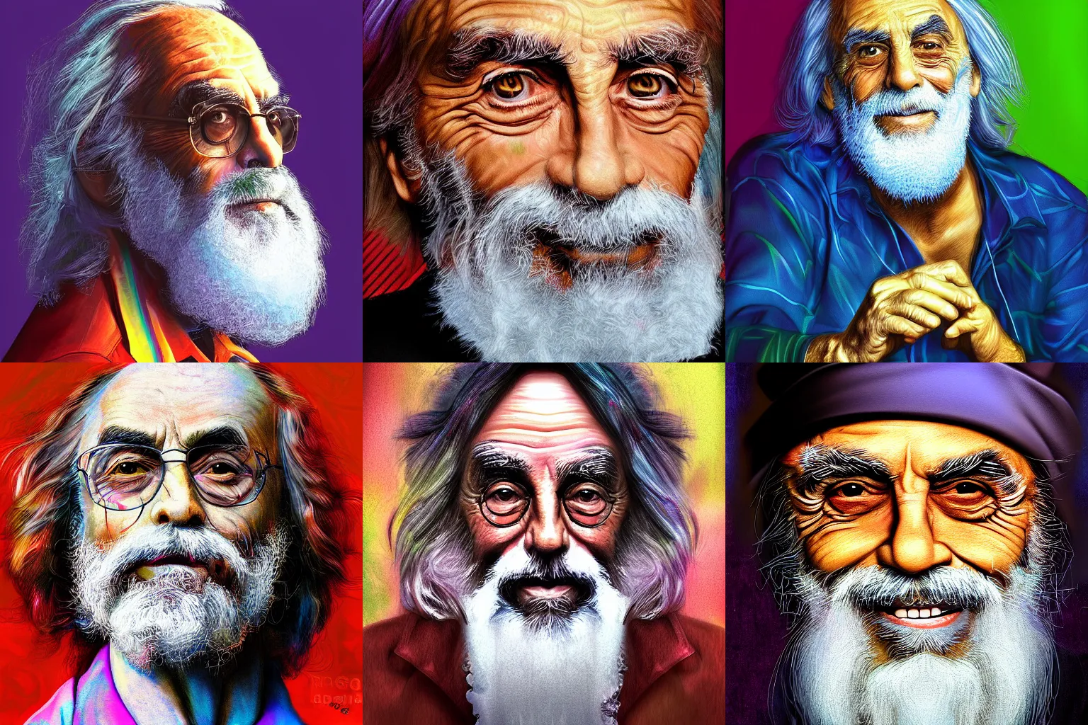 Prompt: portrait tommy chong, digital art, colorful, realistic, dramatic light