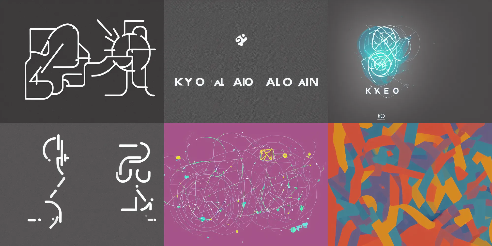 Prompt: high resolution minimal art logo for Keyo.AI a whimsical approach to solving the critical issue of gamifying learning about AI