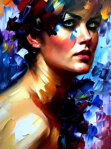 Image similar to neo - baroque portrait of a woman painted by henry asencio, leonid afremov, casey baugh, sandra chevrier, peter coulson