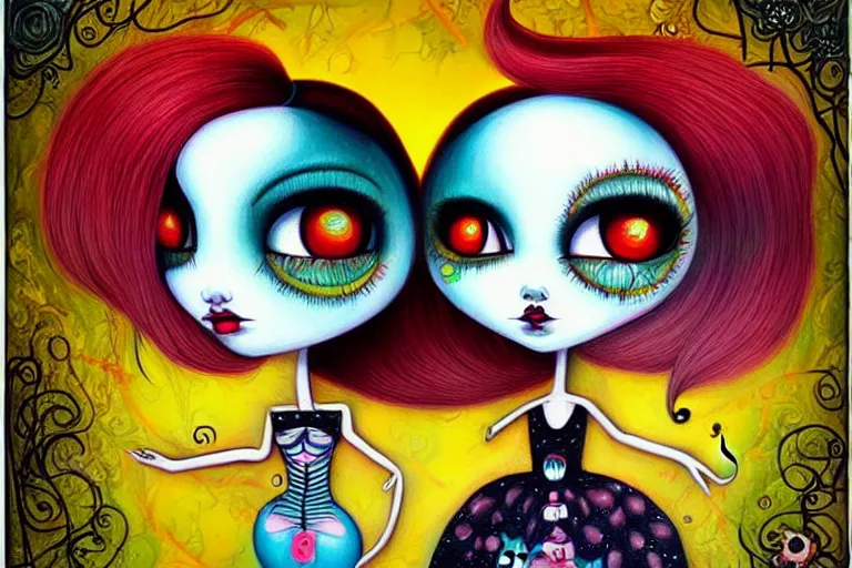 Image similar to pop-surrealism Lowbrow art painting in the style of Jasmine Becket-Griffith