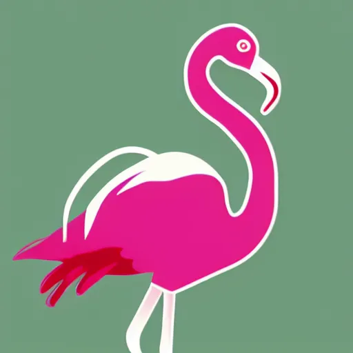 Image similar to petrol colored logo for a telecommunication provider called yallo with a pink flamingo on the side, 4 k,