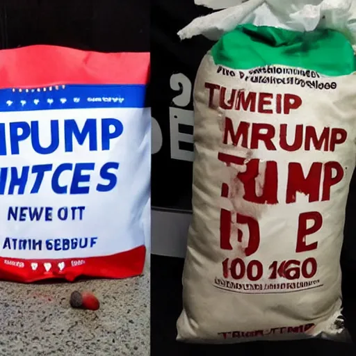 Prompt: trump as six pounds of shit in three pound bag