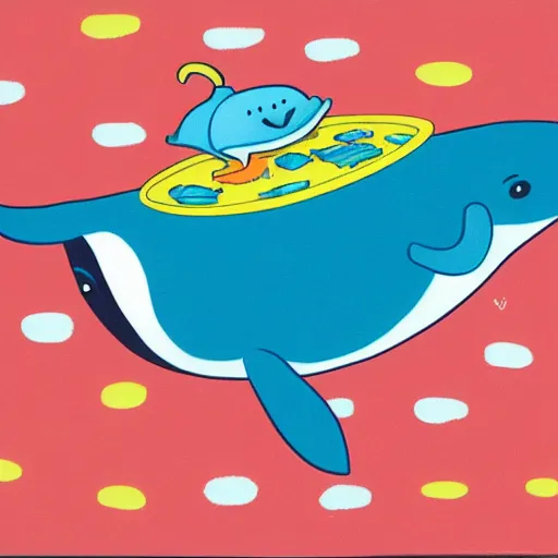 Image similar to a happy whale by richard scarry