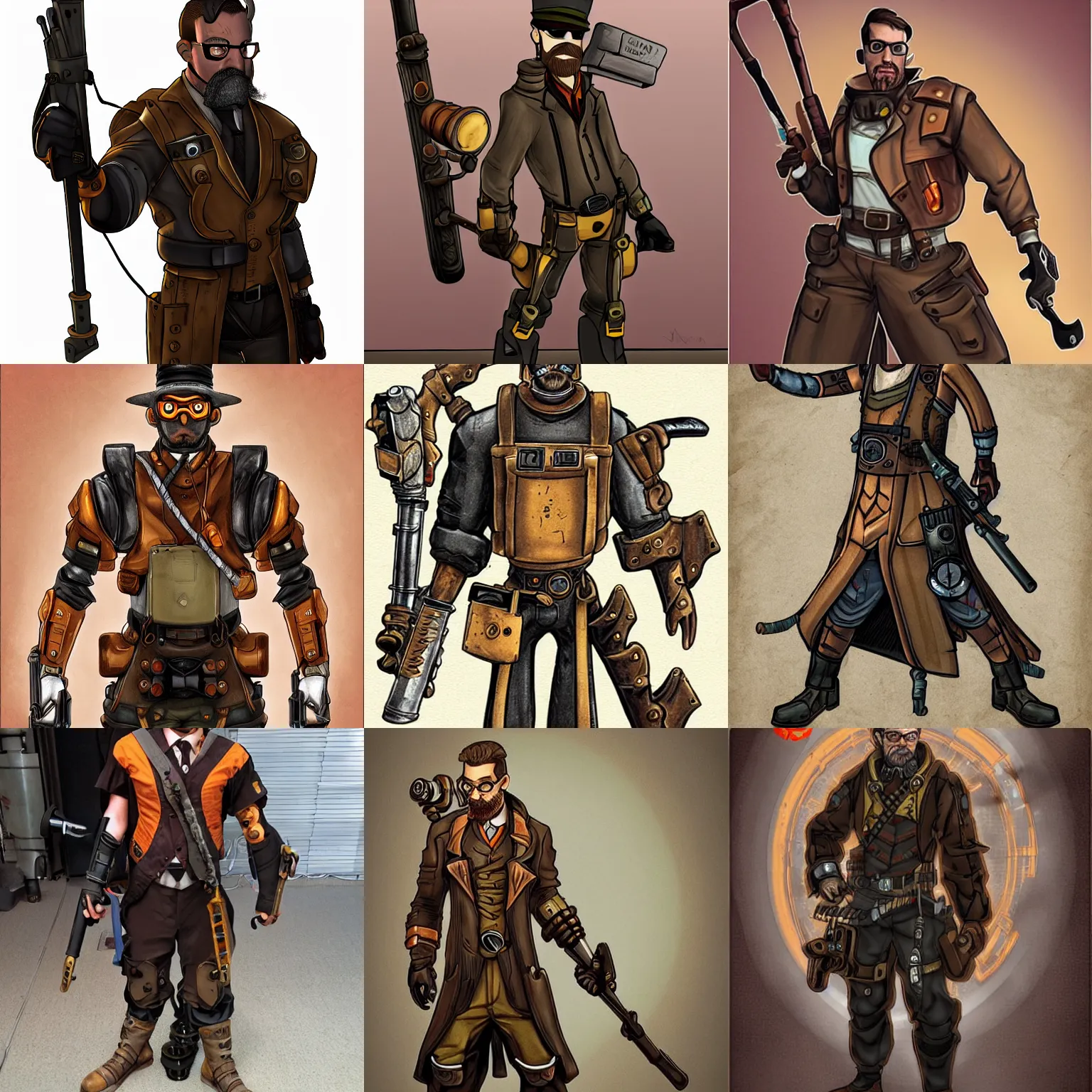 Prompt: steampunk gordon freeman