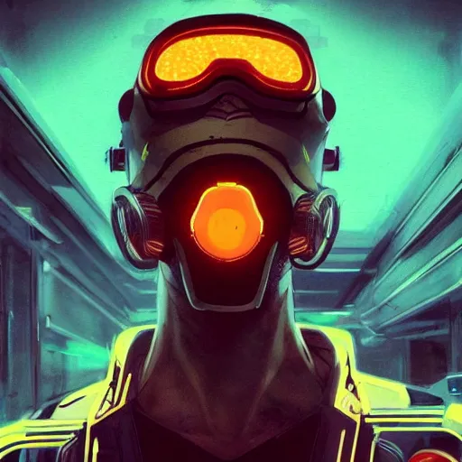 Image similar to yong boy destroyed to pieces with glowing yelow visor as a realistic scifi cyberpunk, torso, art by james jean and greg rutkowski!!, realistic face, like anime, digital art, concept art, trending on artstation, 8 k